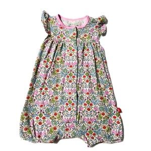 Magnetic me bubble romper with bunny floral print.